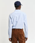 LIGHT BLUE, SLIM OXFORD STRETCH STRIPE SHIRT, BACK-VIEW BY GANT AU.
