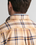 CARAMEL BEIGE, REG JASPE FLANNEL PLAID SHIRT, CLOSE-UP BY GANT AU.