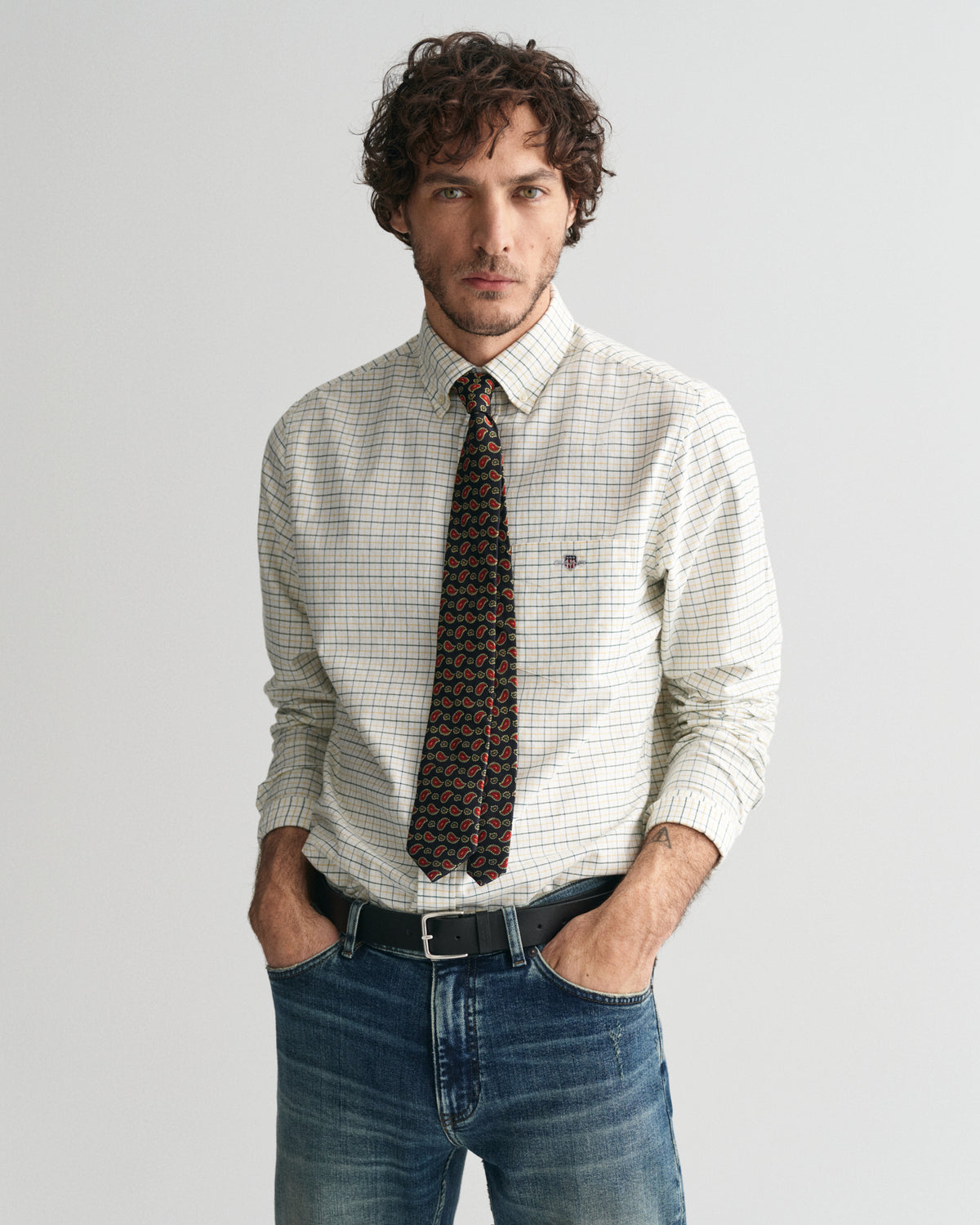 BURNT WHEAT, REG CLASSIC OXFORD CHECK SHIRT, FRONT-VIEW BY GANT AU.