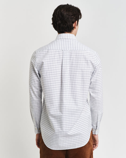 LIGHT BLUE, REG CLASSIC OXFORD CHECK SHIRT, BACK-VIEW BY GANT AU.