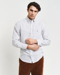 LIGHT BLUE, REG CLASSIC OXFORD CHECK SHIRT, FRONT-VIEW BY GANT AU.