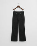 BLACK, SLIM FLARE STRETCH JEANS, FLAT-LAY BY GANT AU.