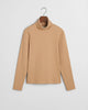 CARAMEL BEIGE, SLIM RIB TURTLENECK, FLAT-LAY BY GANT AU.