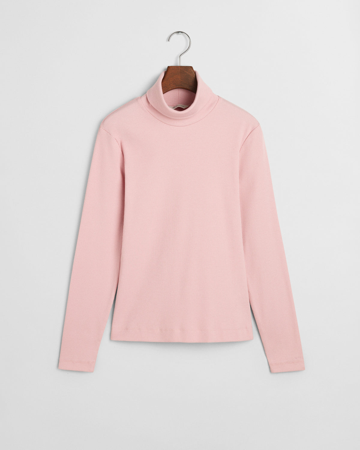 DUSTY PINK, SLIM RIB TURTLENECK, FLAT-LAY BY GANT AU.
