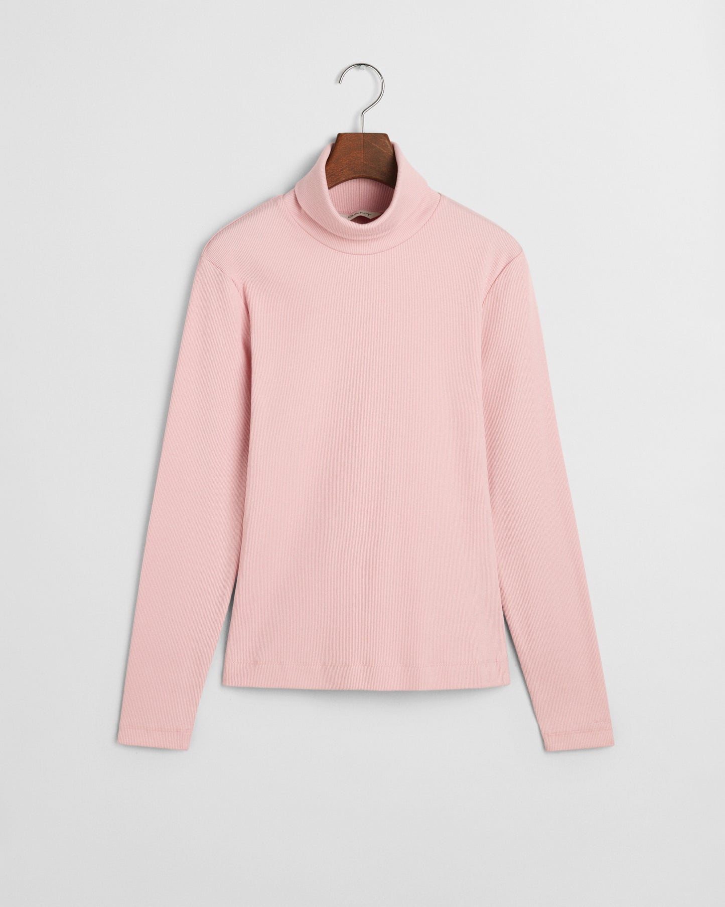 DUSTY PINK, SLIM RIB TURTLENECK, FLAT-LAY BY GANT AU.