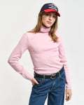 DUSTY PINK, SLIM RIB TURTLENECK, FRONT-VIEW BY GANT AU.
