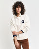 CREAM, G BADGE C-NECK SWEAT, FRONT-VIEW BY GANT AU.