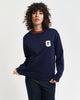 CLASSIC BLUE, G BADGE C-NECK SWEAT, FRONT-VIEW BY GANT AU.