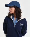 CLASSIC BLUE, SMALL GRAPHIC HALF ZIP SWEAT, CLOSE-UP BY GANT AU.