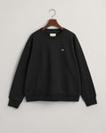 BLACK, SHIELD C-NECK SWEAT, FLAT-LAY BY GANT AU.