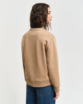 CARAMEL BEIGE, SHIELD C-NECK SWEAT, BACK-VIEW BY GANT AU.