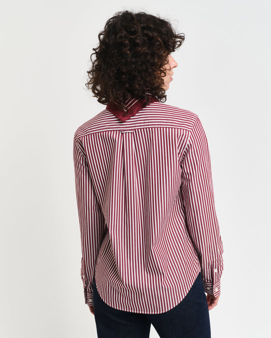 PLUMPED RED, REG CLASSIC POPLIN STRIPED SHIRT, BACK-VIEW BY GANT AU.