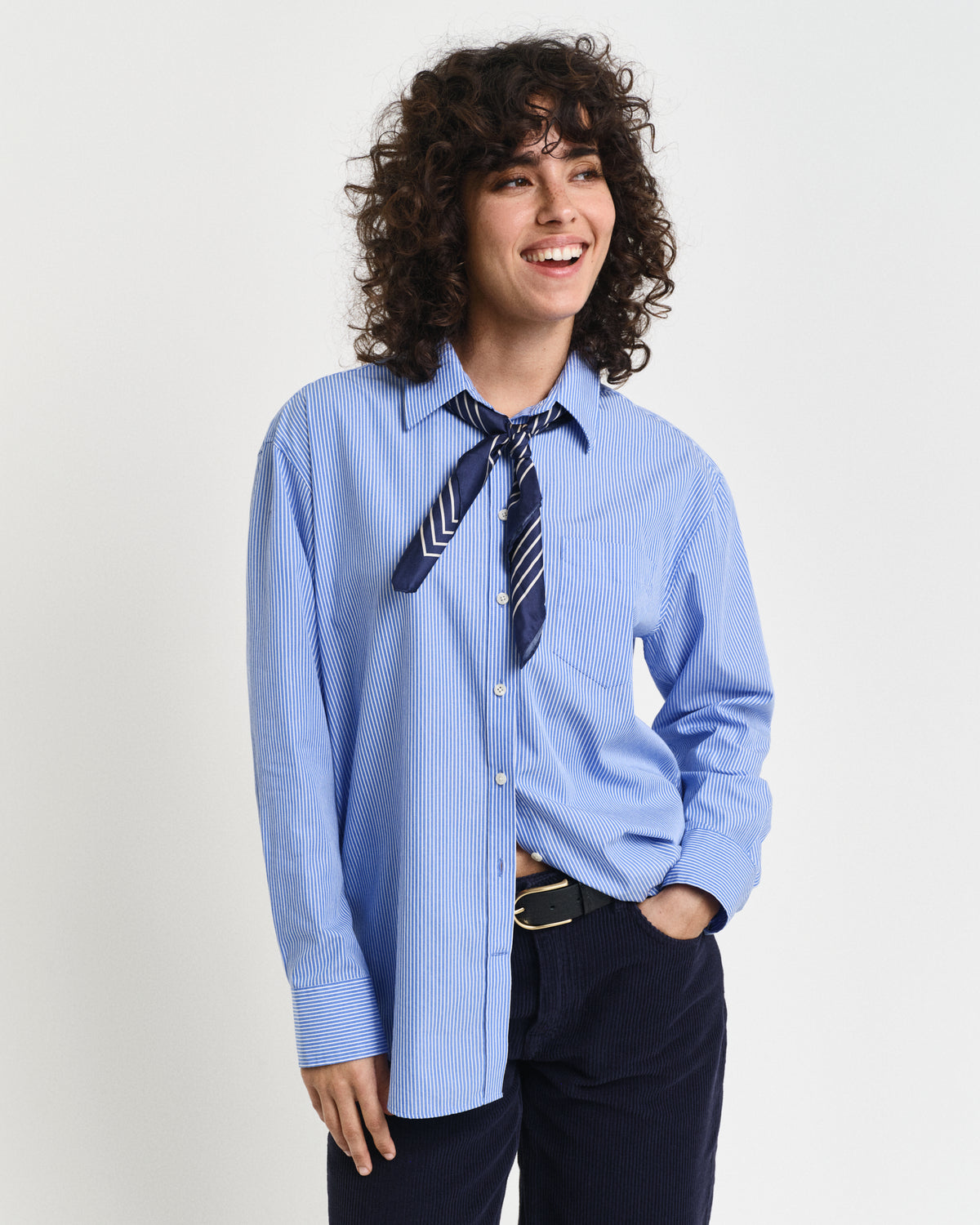 CLEAR SKY, REL CLASSIC POPLIN STRIPED SHIRT, FRONT-VIEW BY GANT AU.