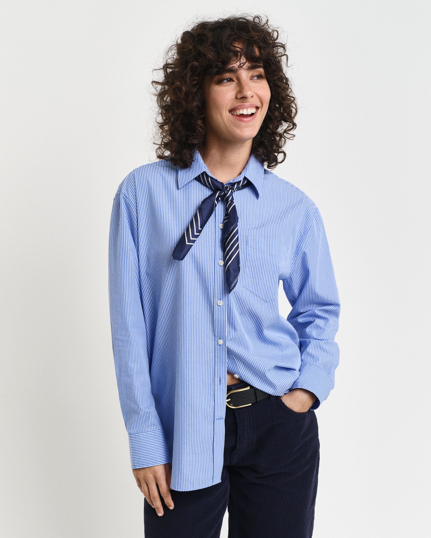 CLEAR SKY, REL CLASSIC POPLIN STRIPED SHIRT, FRONT-VIEW BY GANT AU.