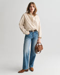 CREAM, OS STRIPED POPLIN BD SHIRT BY GANT AU.