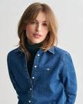 MODEL WEARING REG DENIM SHIRT