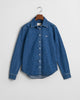 INDIGO, REG DENIM SHIRT, FLAT-LAY BY GANT AU.