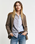 MUTED BLUE, REL PATCHWORK BD SHIRT, FRONT-VIEW BY GANT AU.