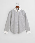 CLASSIC BLUE, REG CONTRAST COLLAR STRIPED SHIRT, FLAT-LAY BY GANT AU.