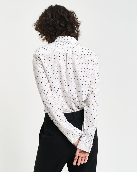 EGGSHELL, REG DOT PRINT CTN VOILE SHIRT, BACK-VIEW BY GANT AU.