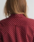 PLUMPED RED, REG DOT PRINT CTN VOILE SHIRT, CLOSE-UP BY GANT AU.