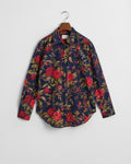 CLASSIC BLUE, REL ROSE PRINT COT SILK SHIRT, FLAT-LAY BY GANT AU.