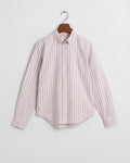 DUSTY PINK, REG STRIPE ARCHIVE OXFORD BD SHIRT, FLAT-LAY BY GANT AU.