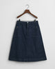DARK BLUE RAW, DENIM SKIRT, FLAT-LAY BY GANT AU.