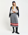 EVENING BLUE, CHECK PRINT PLEATED SKIRT, FRONT-VIEW BY GANT AU.