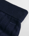 EVENING BLUE, WIDE RIBBED WOOL SKIRT, FLAT-LAY BY GANT AU.