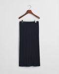 EVENING BLUE, WIDE RIBBED WOOL SKIRT, FRONT-VIEW BY GANT AU.