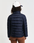 EVENING BLUE, LIGHT DOWN LOGO JACKET, BACK-VIEW BY GANT AU.
