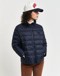 EVENING BLUE, LIGHT DOWN LOGO JACKET, FRONT-VIEW BY GANT AU.