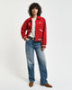 RUBY RED, CORD VARSITY JACKET BY GANT AU.