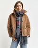 WARM KHAKI, CROPPED WOOL JACKET, FRONT-VIEW BY GANT AU.