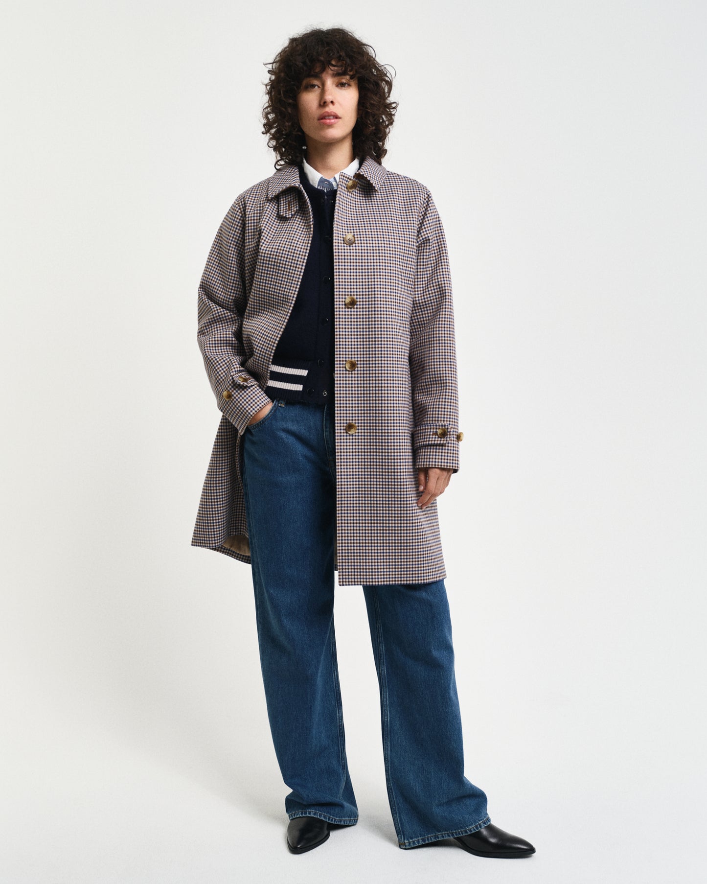 CACOA, MINI CHECKED CAR COAT, FRONT-VIEW BY GANT AU.