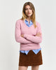DUSTY PINK, STRETCH COTTON CABLE V-NECK, FRONT-VIEW BY GANT AU.