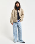 EVENING BLUE, STRETCH COTTON CABLE TURTLENECK BY GANT AU.