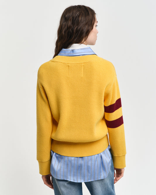 FADED SUNSET, GANT VARSITY V-NECK, BACK-VIEW BY GANT AU.
