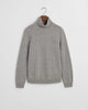 GREY MELANGE, EXTRAFINE LAMBSWOOL BLEND ROLLNECK, FLAT-LAY BY GANT AU.