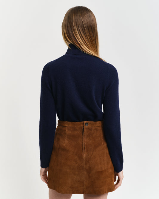 EVENING BLUE, EXTRAFINE LAMBSWOOL BLEND ROLLNECK, BACK-VIEW BY GANT AU.