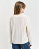 CREAM, WIDE RIBBED WOOL V-NECK, BACK-VIEW BY GANT AU.