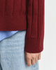 PLUMPED RED, WIDE RIBBED WOOL V-NECK, CLOSE-UP BY GANT AU.