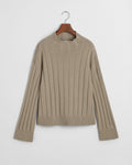 WARM GREY, WIDE RIBBED WOOL STAND COLLAR, FLAT-LAY BY GANT AU.