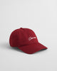 PLUMPED RED, SCRIPT WASHED COTTON CAP, FRONT-VIEW BY GANT AU.