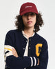 PLUMPED RED, SCRIPT WASHED COTTON CAP BY GANT AU.