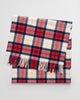 RUBY RED, CHECKED WOOL SCARF, FRONT-VIEW BY GANT AU.