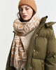 CARAMEL BEIGE, G PATTERN WOOL SCARF BY GANT AU.