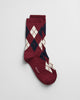 PLUMPED RED, ARGYLE SOCKS BY GANT AU.