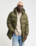 JUNIPER GREEN, ACTIVE CLOUD MID LENGTH JACKET, FRONT-VIEW BY GANT AU.